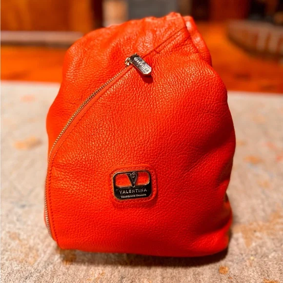 Valentina Bags Valentina Vibrant Orange Leather Backpack